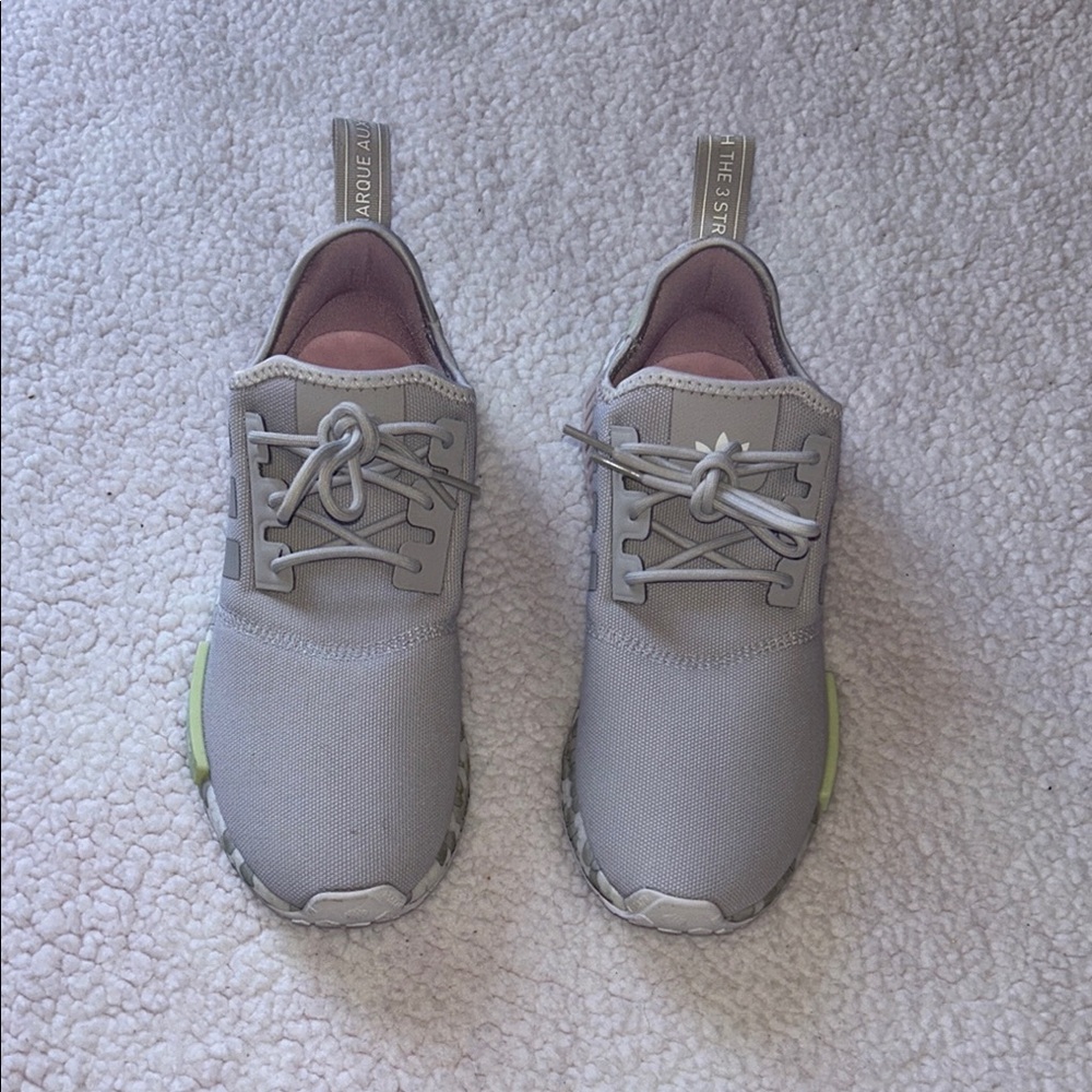 Adidas Gray and Green Sneakers with Breathable Mesh